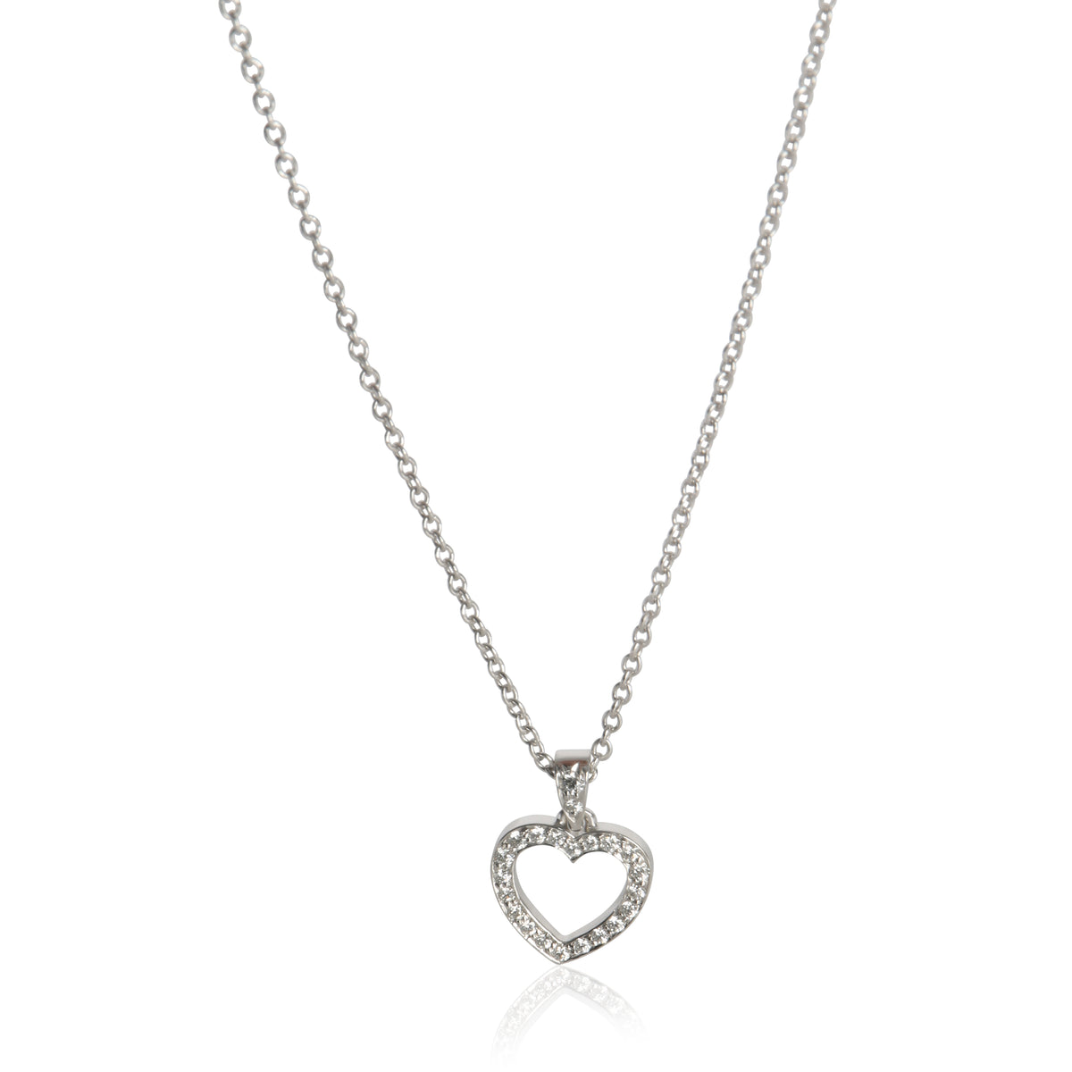 Tiffany & Co. Platinum Diamond Metro Heart Pendant fv