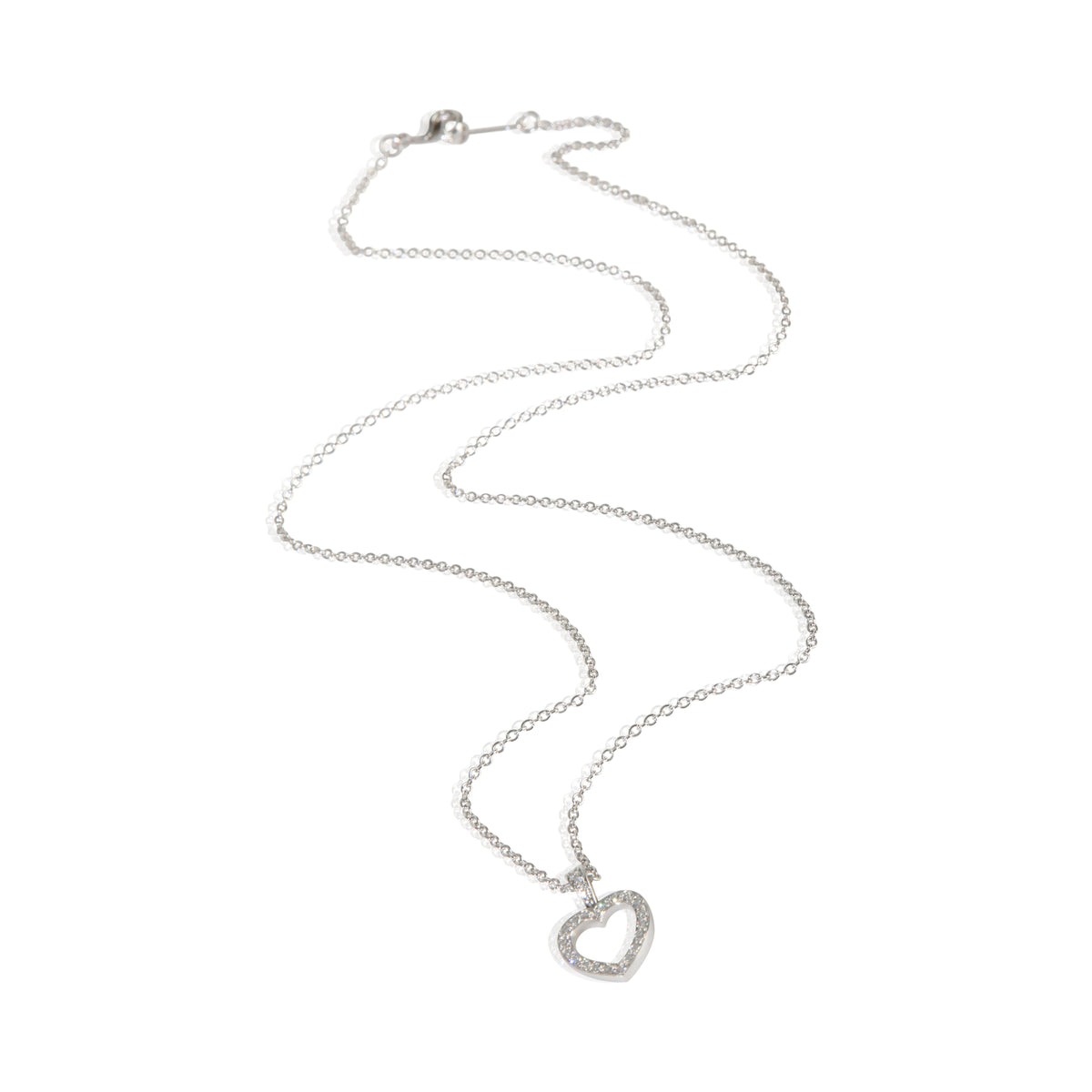 Tiffany & Co. Platinum Diamond Metro Heart Pendant pv