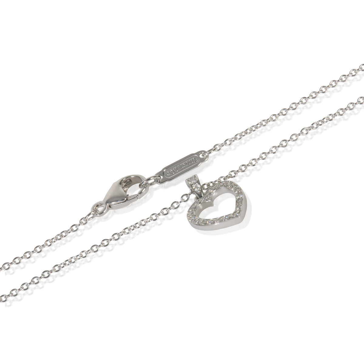 Tiffany & Co. Platinum Diamond Metro Heart Pendant sv