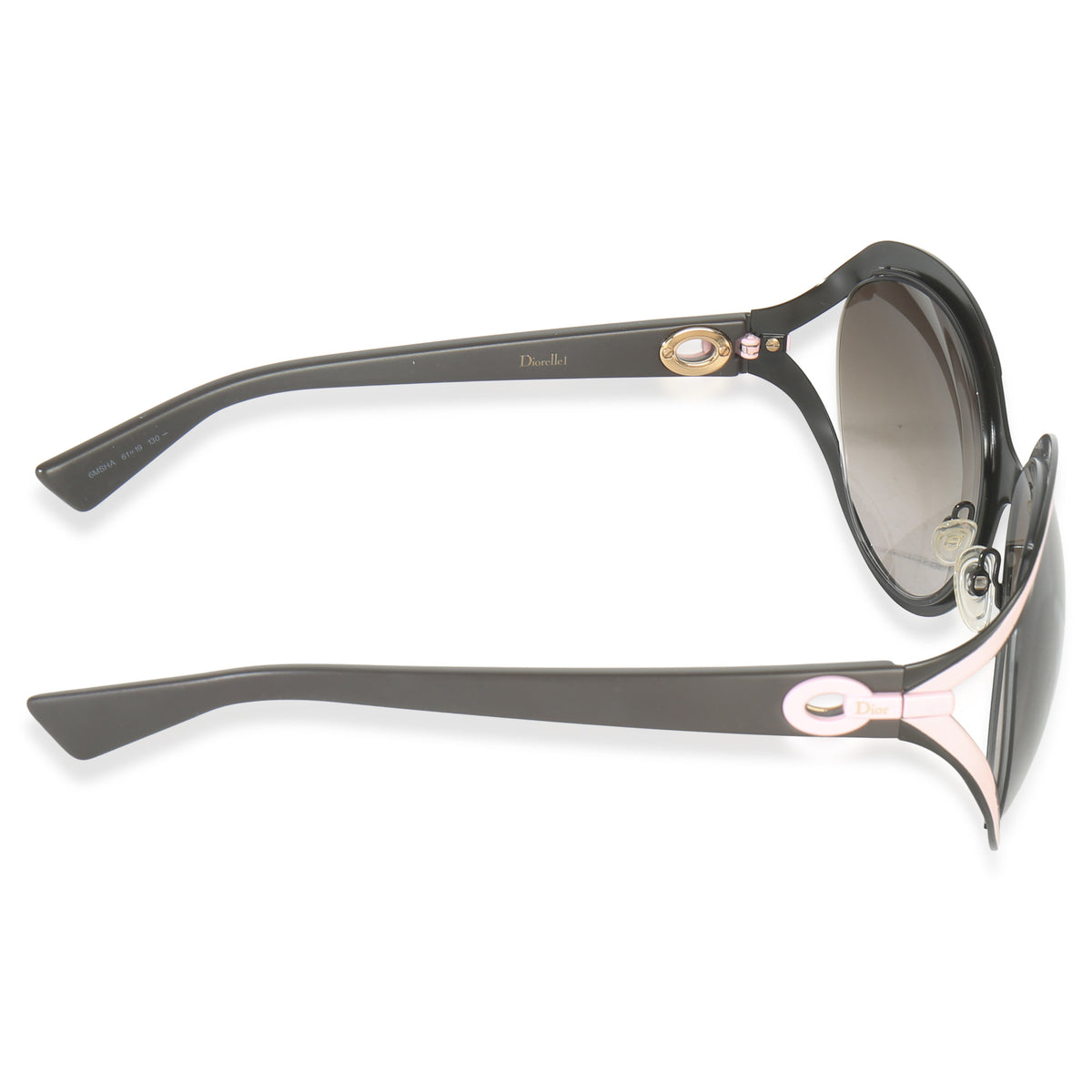 Black Pink Metal Diorelle Oversized Sunglasses