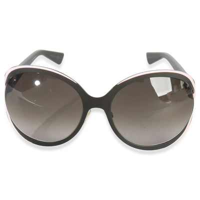 Black Pink Metal Diorelle Oversized Sunglasses