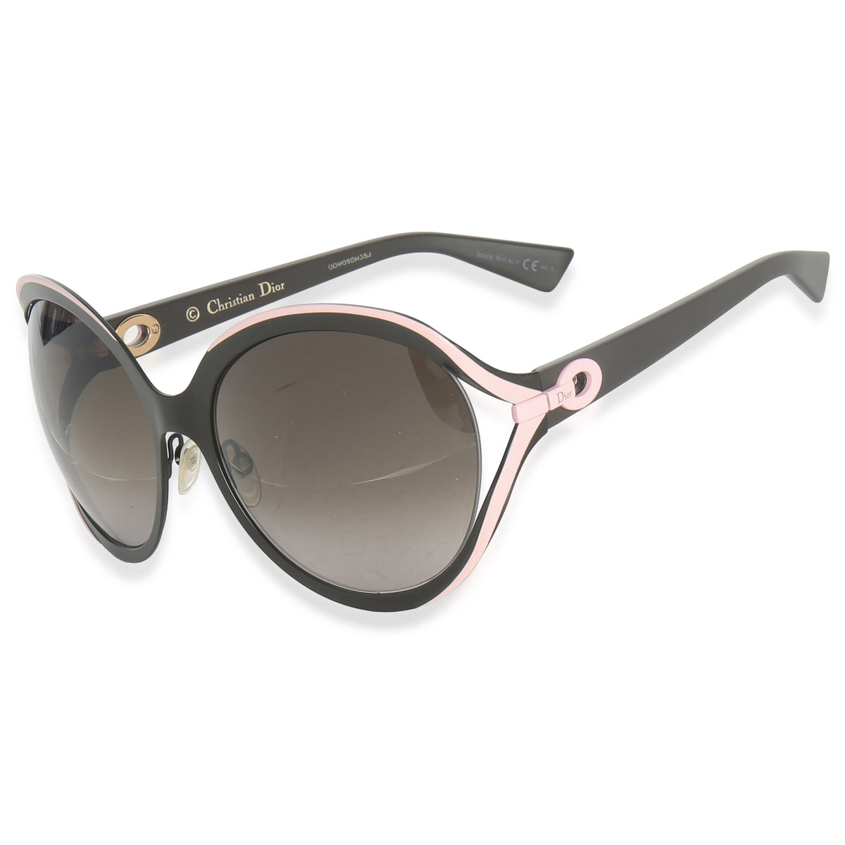 Black Pink Metal Diorelle Oversized Sunglasses