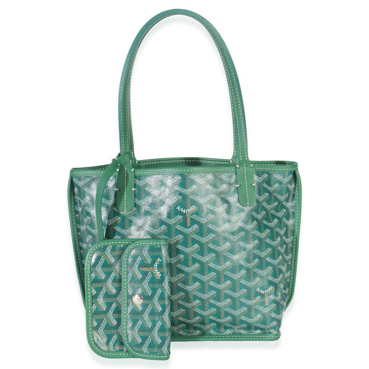 Goyard Green ine Canvas Reversible Mini Anjou Handbag fv