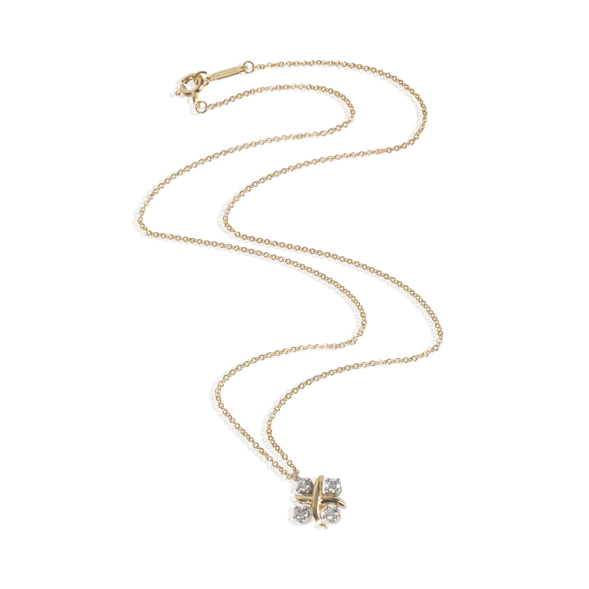 Yellow Gold & Platinum Diamond 16 Stone Pendant