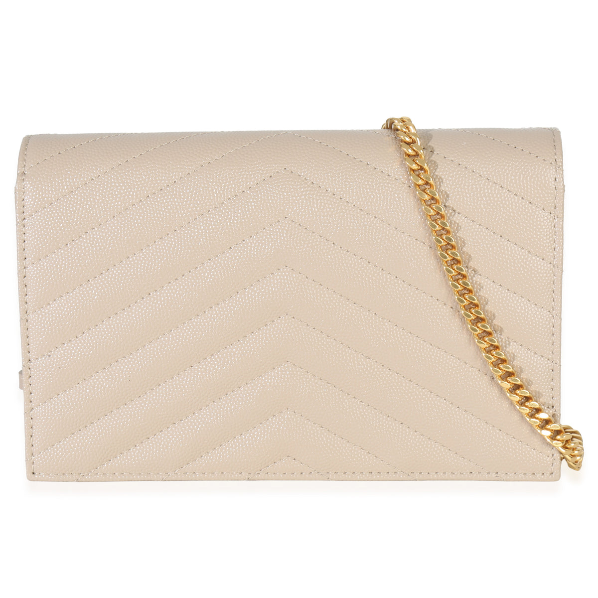 Dark Beige Grain De Poudre Cassandre Envelope Chain Wallet