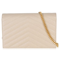 Dark Beige Grain De Poudre Cassandre Envelope Chain Wallet