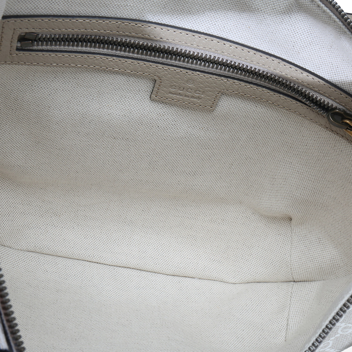 Gucci Mystic White GG Supreme Canvas Dollar Calfskin Web Small Ophidia Half Moon Handbag ad1