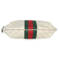 Gucci Mystic White GG Supreme Canvas Dollar Calfskin Web Small Ophidia Half Moon Handbag stamp