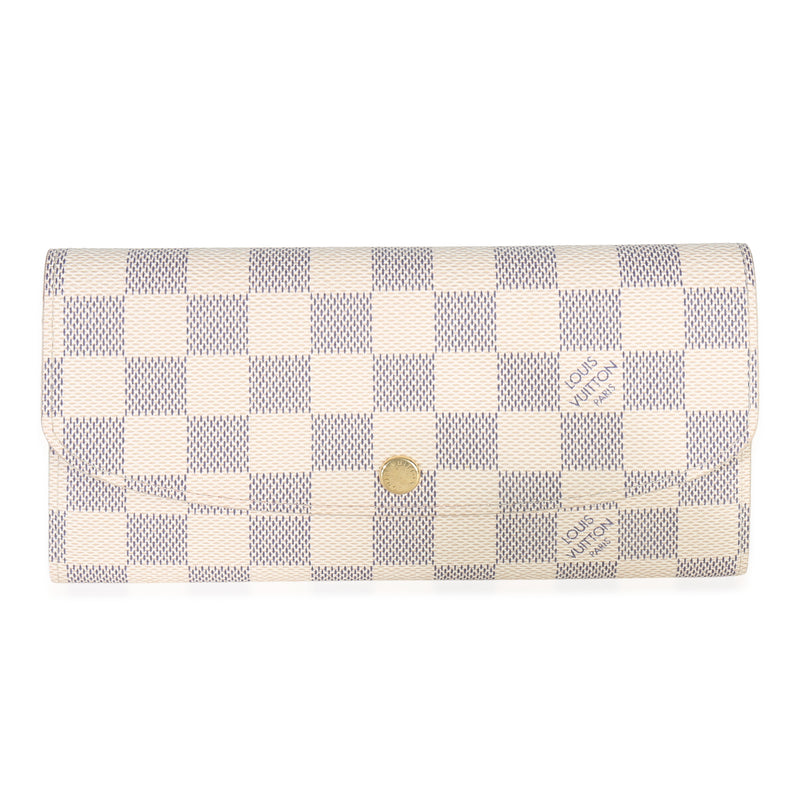 Rose Ballerine Damier Azur Canvas Emilie Wallet