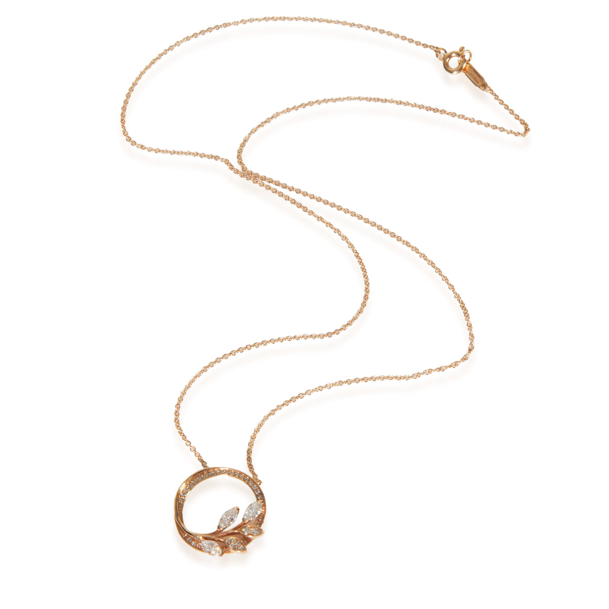 Tiffany & Co. Rose Gold Diamond Victoria Vine Pendant pv