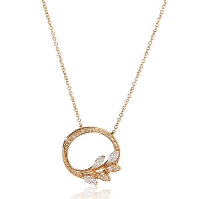 Tiffany & Co. Rose Gold Diamond Victoria Vine Pendant fv