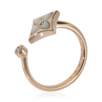 Rose Gold Mother Of Pearl and Diamond Color Blossom Ring