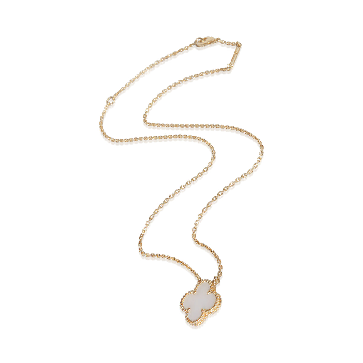 Van Cleef & Arpels Yellow Gold Mother Of Pearl Vintage Alhambra Pendant bv