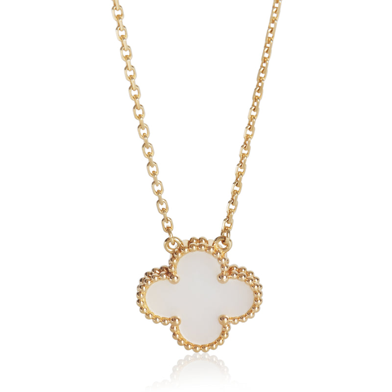 Yellow Gold Mother Of Pearl Vintage Alhambra Pendant