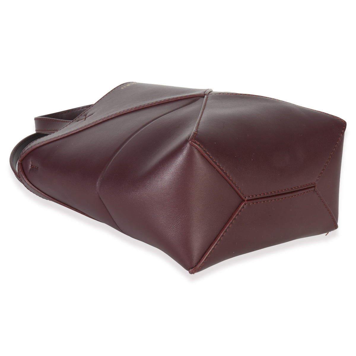 Loewe Burgundy Calfskin Mini Puzzle Fold Tote Handbag box