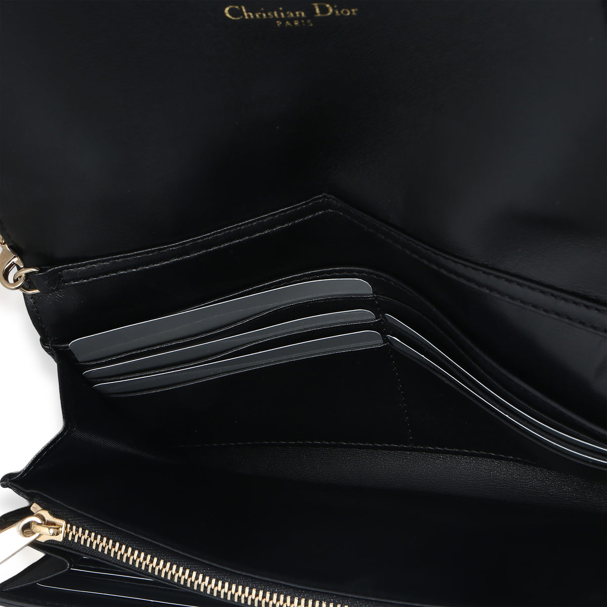 Christian Dior Black Calfskin Diorama Croisiere Chain Wallet Handbag ad1
