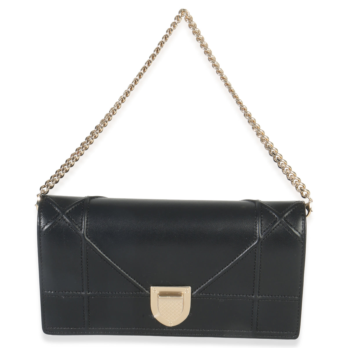 Christian Dior Black Calfskin Diorama Croisiere Chain Wallet Handbag av