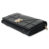 Christian Dior Black Calfskin Diorama Croisiere Chain Wallet Handbag box