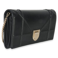 Christian Dior Black Calfskin Diorama Croisiere Chain Wallet Handbag pv