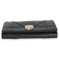 Christian Dior Black Calfskin Diorama Croisiere Chain Wallet Handbag stamp