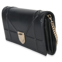 Christian Dior Black Calfskin Diorama Croisiere Chain Wallet Handbag sv