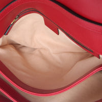 Gucci Red Calfskin GG Supreme Canvas Medium Margaret Shoulder Bag Handbag ad1