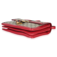 Gucci Red Calfskin GG Supreme Canvas Medium Margaret Shoulder Bag Handbag box