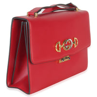 Gucci Red Smooth Calfskin Small Zumi Shoulder Flap Bag Handbag pv