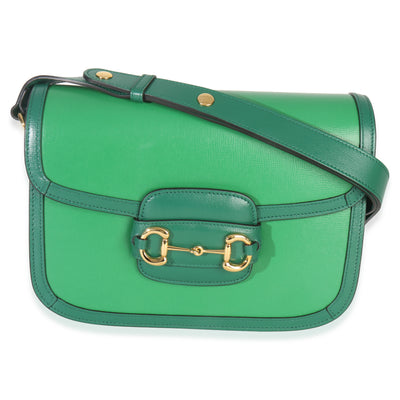 Gucci Emerald Green Azalea Calfskin Horsebit 1955 Shoulder Bag Handbag fv