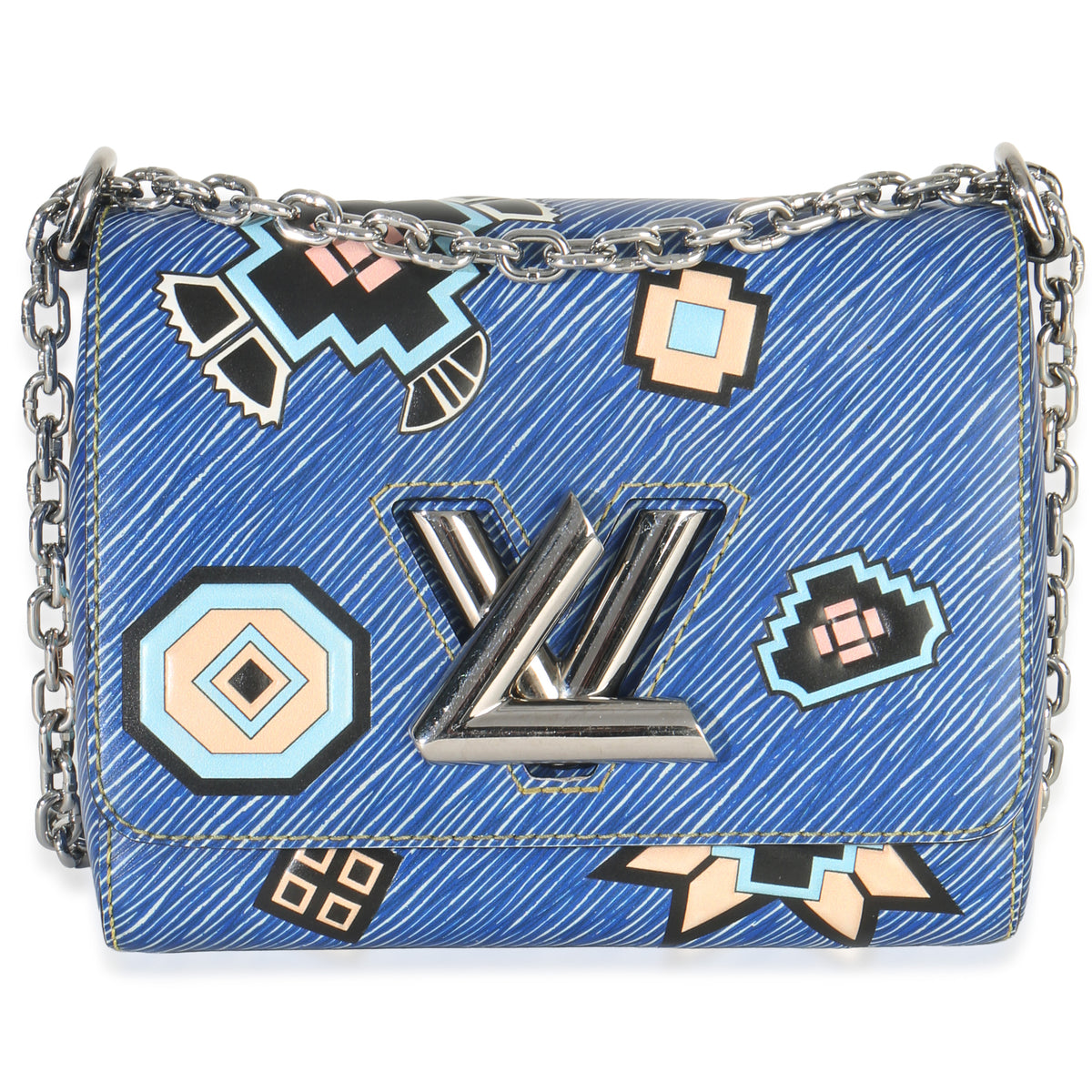 Louis Vuitton Blue Denim Aztec Epi Twist PM Handbag fv