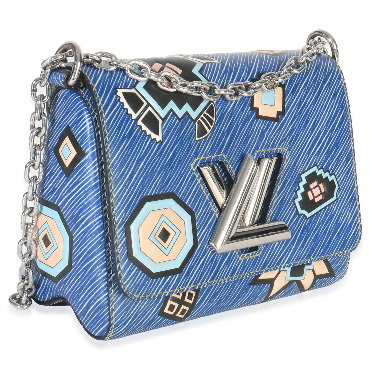 Louis Vuitton Blue Denim Aztec Epi Twist PM Handbag pv