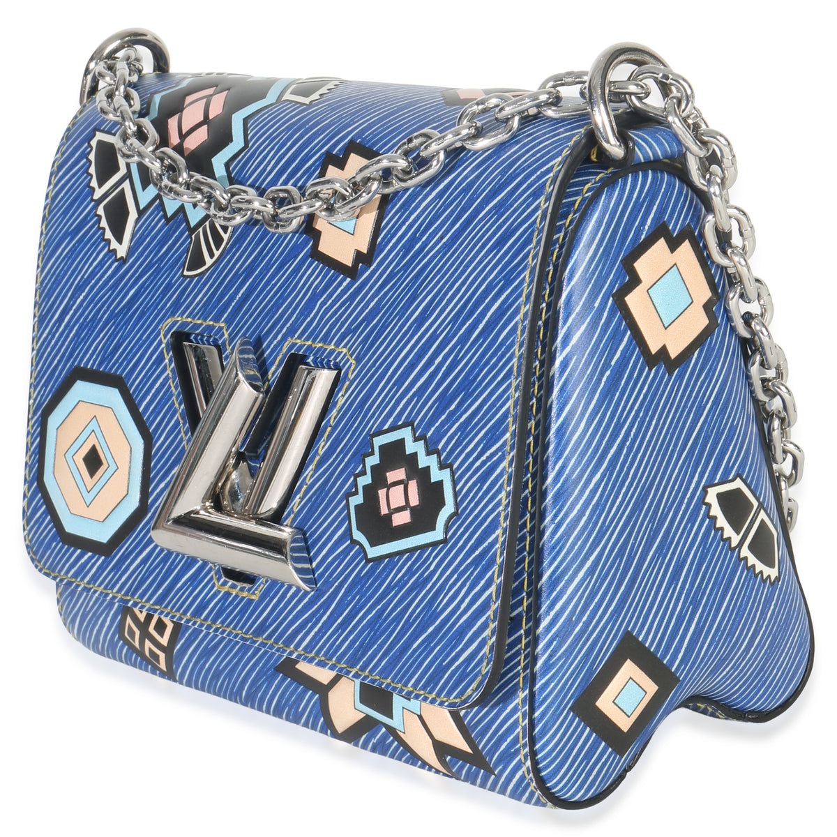 Louis Vuitton Blue Denim Aztec Epi Twist PM Handbag sv