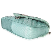 Gucci Blue Sequin Calfskin Matelasse Diagonal Small GG Marmont Shoulder Bag Handbag box