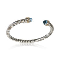 Yellow Gold & Sterling Silver Topaz Cable Classic Bracelet