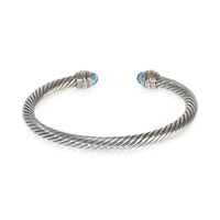 Yellow Gold & Sterling Silver Topaz Cable Classic Bracelet