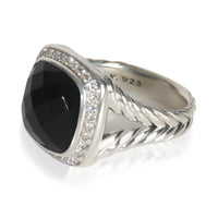 David Yurman Sterling Silver Onyx and Diamond Albion Ring sv