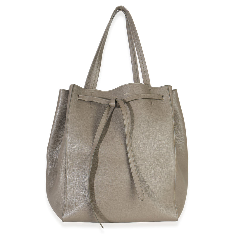 Taupe Soft Grained Calfskin Small Belt Cabas Phantom Tote