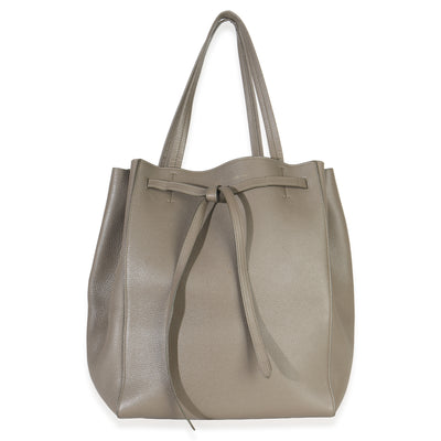 Taupe Soft Grained Calfskin Small Belt Cabas Phantom Tote