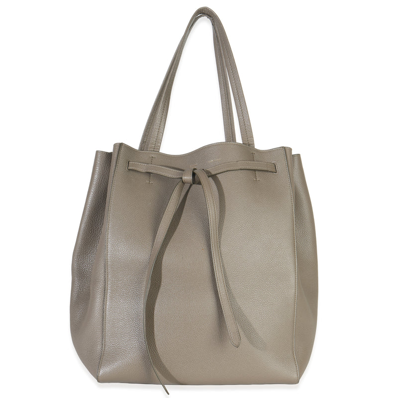 Taupe Soft Grained Calfskin Small Belt Cabas Phantom Tote