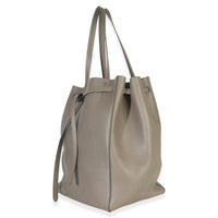 Taupe Soft Grained Calfskin Small Belt Cabas Phantom Tote