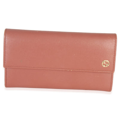 Gucci Pink Leather Interlocking G Continental Wallet Handbag fv