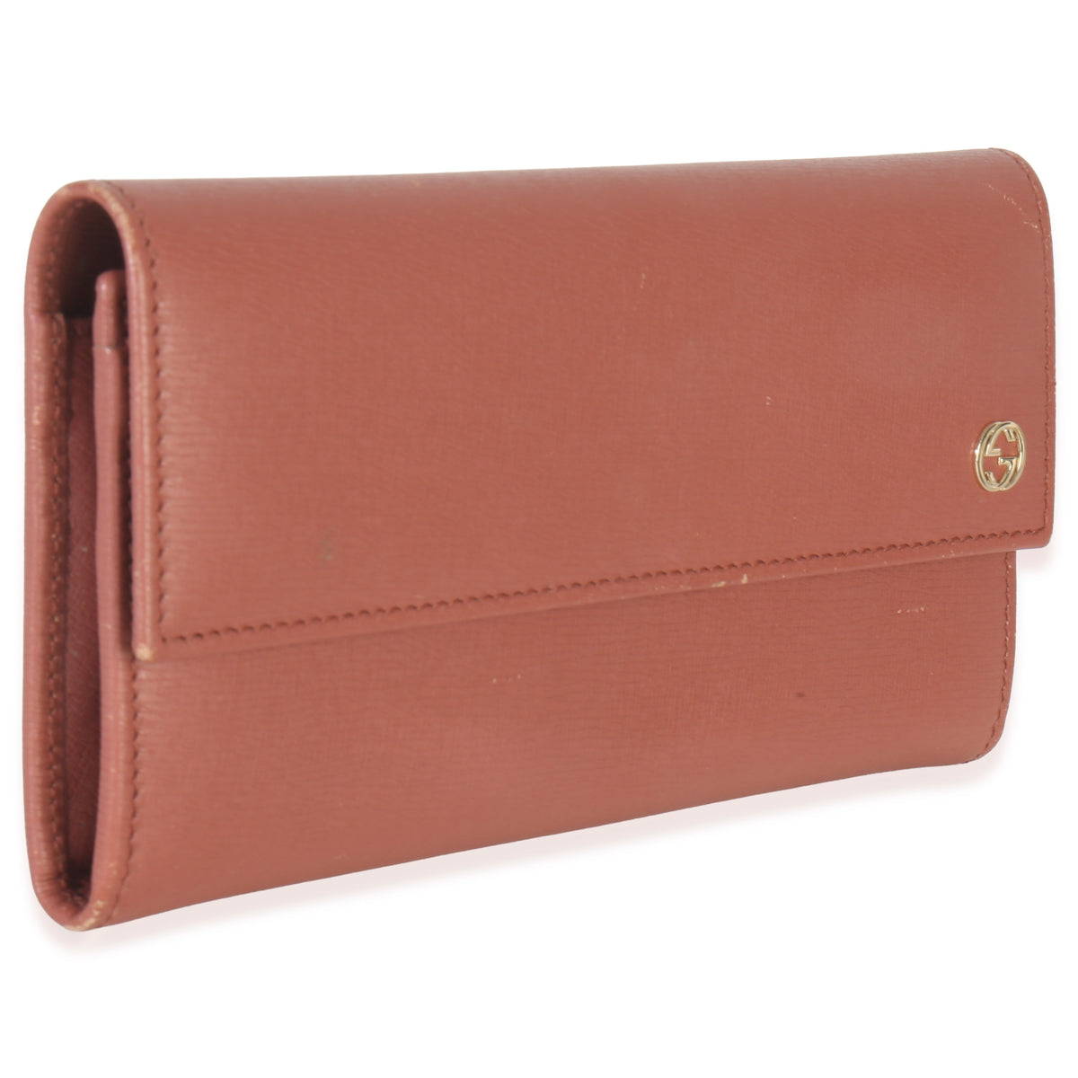Gucci Pink Leather Interlocking G Continental Wallet Handbag pv