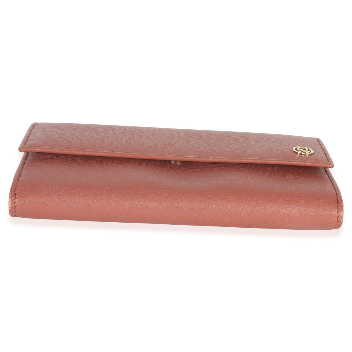 Gucci Pink Leather Interlocking G Continental Wallet Handbag stamp