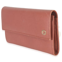 Gucci Pink Leather Interlocking G Continental Wallet Handbag sv