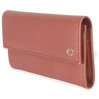 Gucci Pink Leather Interlocking G Continental Wallet Handbag sv