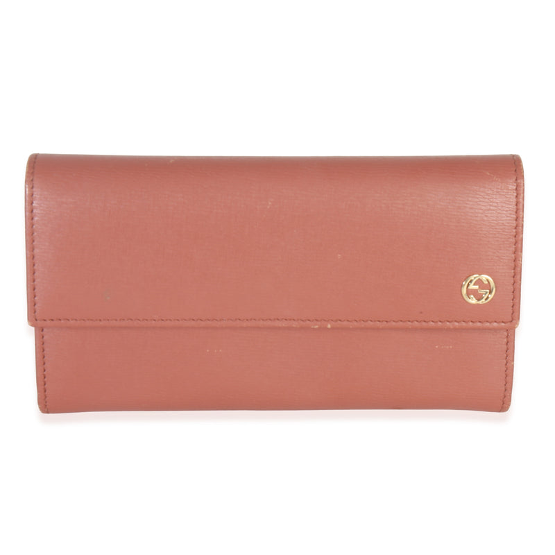 Pink Leather Interlocking G Continental Wallet