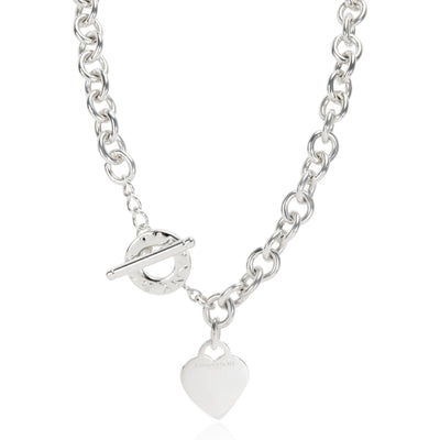 Sterling Silver  Heart Tag Necklace