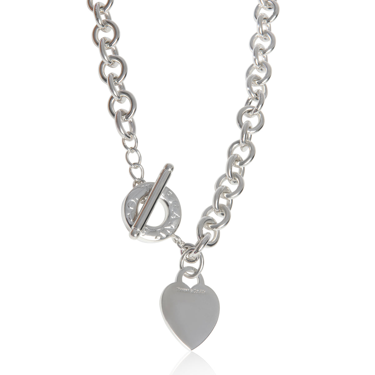 Sterling Silver  Heart Tag Necklace