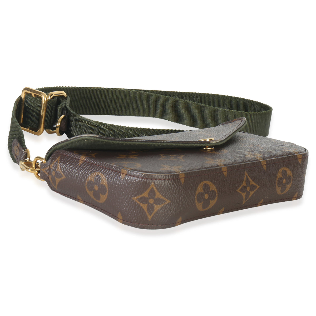 Louis Vuitton Kaki Monogram Canvas Felicie Strap & Go Handbag clasp