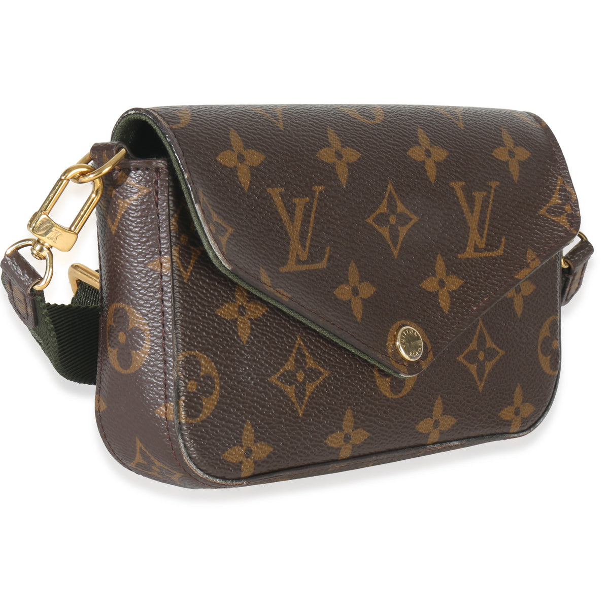 Louis Vuitton Kaki Monogram Canvas Felicie Strap & Go Handbag pv